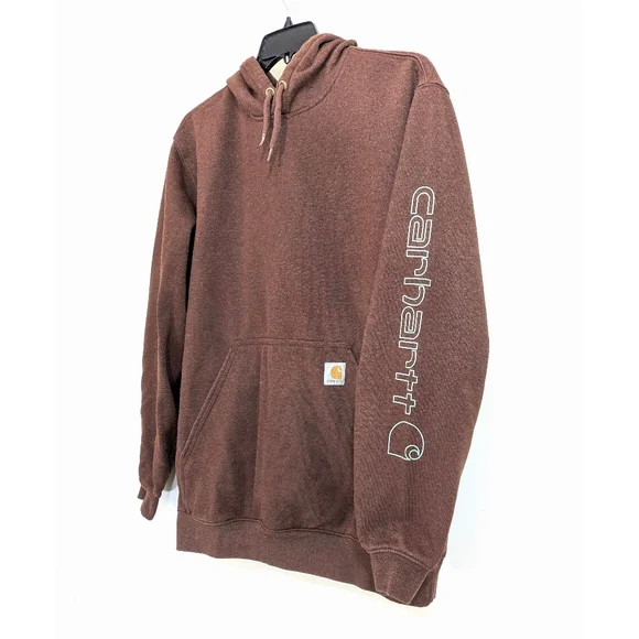 Carhartt Loose Fit Brown Hoodie - Size Large Mens - Mocha Heather - Picture 5 of 7